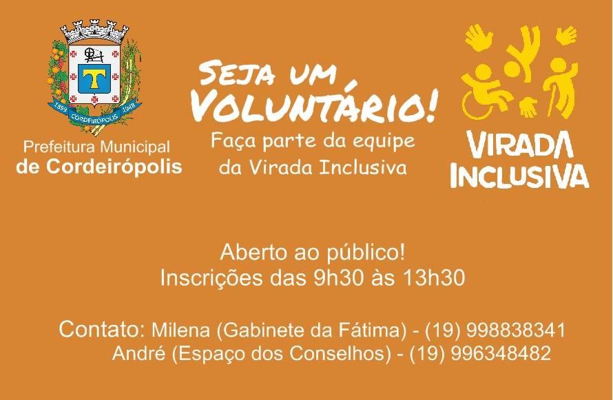 Venha fazer parte da Virada Inclusiva de Cordeirópolis