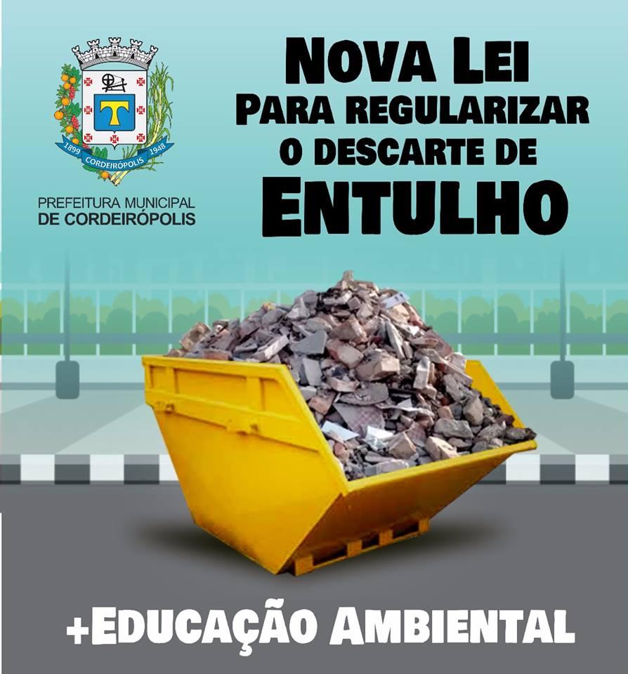 Mais rigor em casos de descarte irregular de entulho