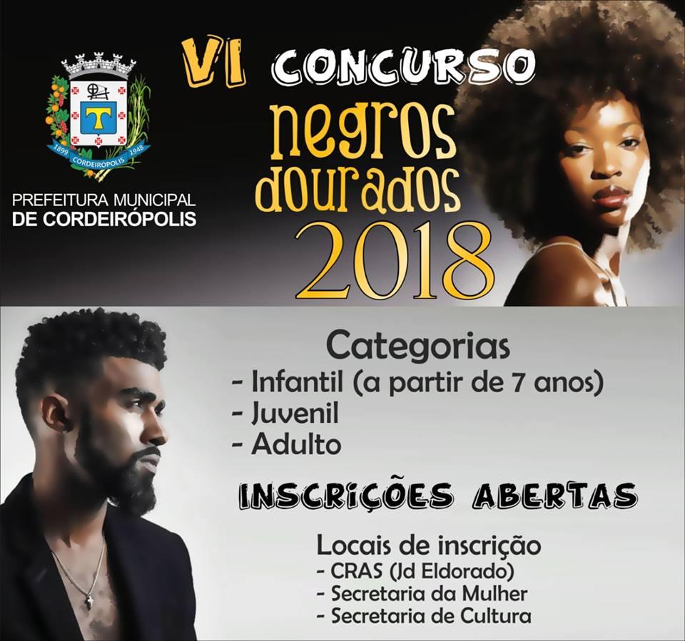 Abertas as inscrições para o 6° Concurso Negros Dourados 2018
