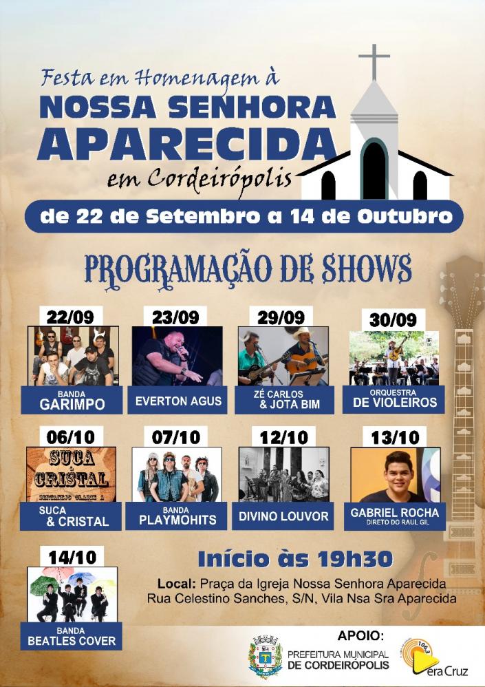 A tradicional festa da Paróquia Nossa Senhora Aparecida começará neste fim de semana
