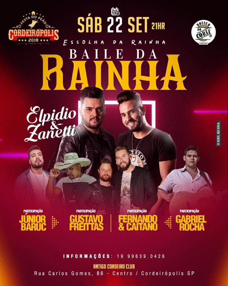 Baile da Rainha apresentará neste sábado (22) a realeza da Festa do Peão de Cordeirópolis 2018