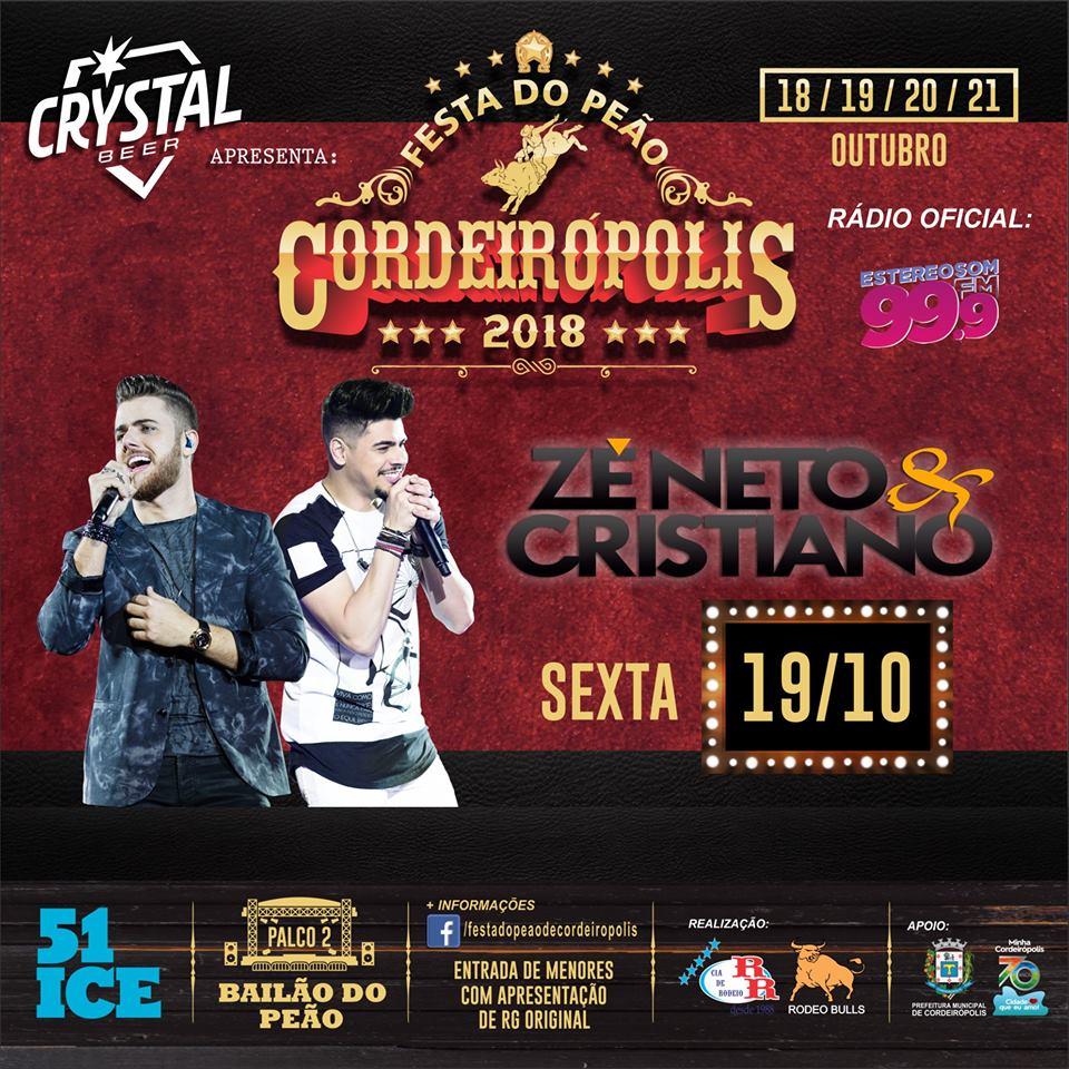 Segunda noite da Festa do Peão promete bater recorde de público com a dupla Zé Neto e Cristiano