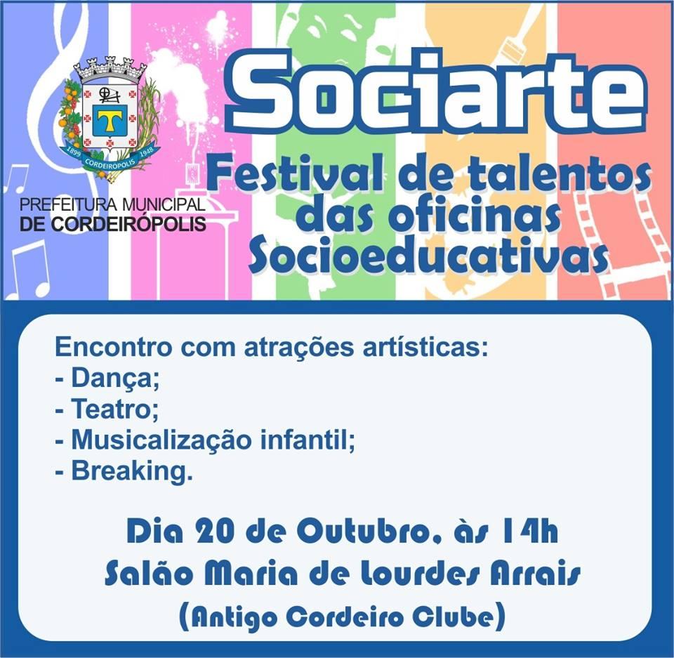 Prefeitura promoverá festival de talentos no dia 20 de outubro em Cordeirópolis