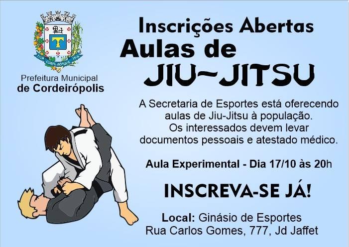 Secretaria Esporte e Lazer de Cordeirópolis abre inscrições para de Jiu Jitsu