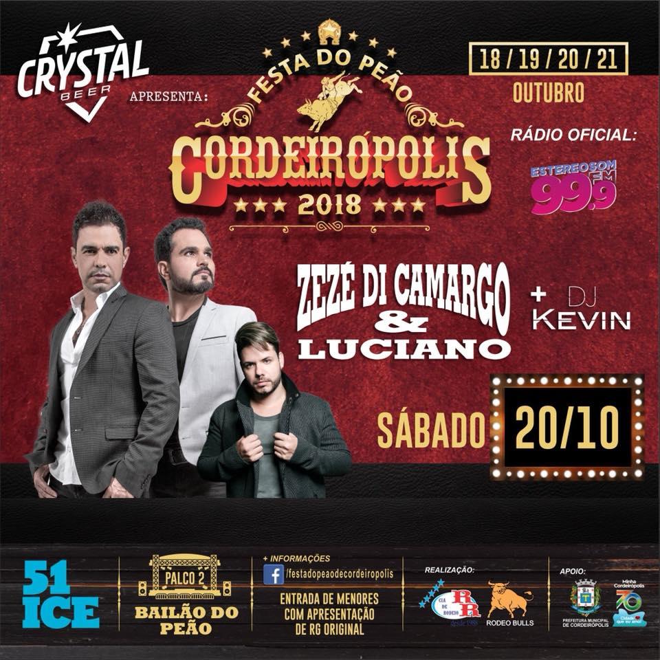 Zezé Di Camargo e Luciano e Dj Kevin: uma mistura que dará certo no sábado (20) na Festa do Peão