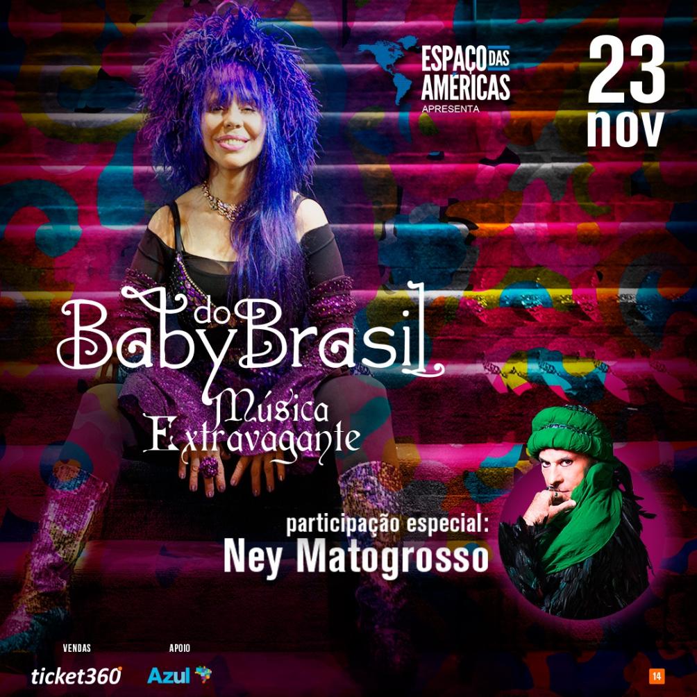 Baby do Brasil chega ao Espaço das Américas com turnê 