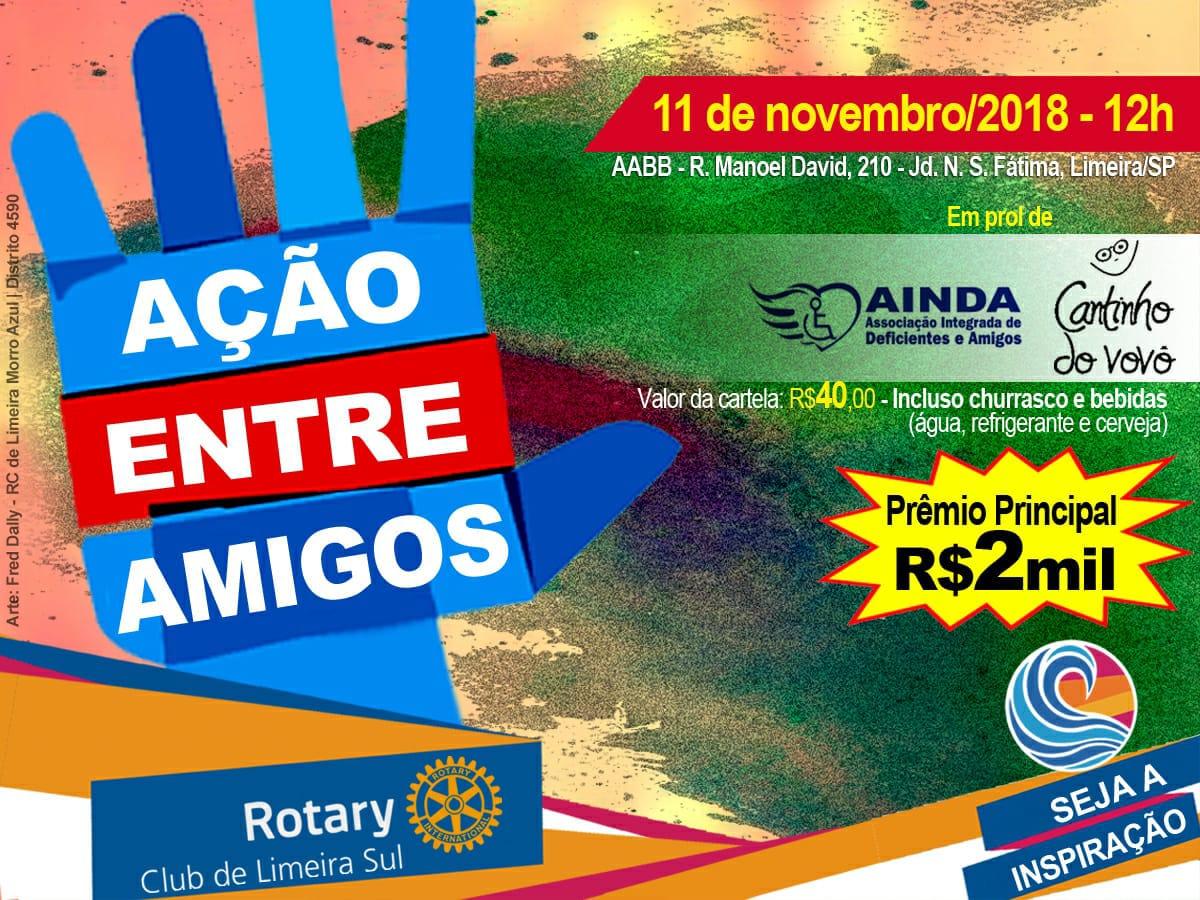 Rotary promove Ação Entre Amigos em prol de entidades de Limeira
