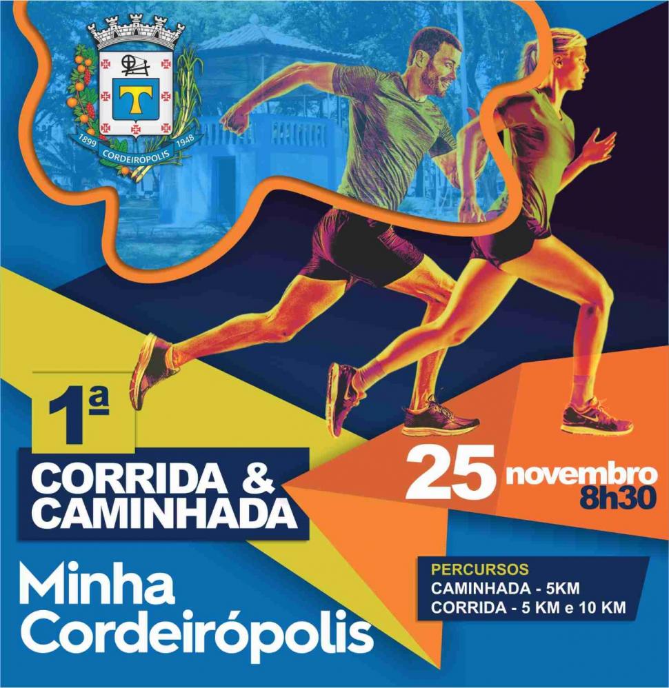 Inscrições para a 1ª Corrida e Caminhada – Minha Cordeirópolis seguem até amanhã
