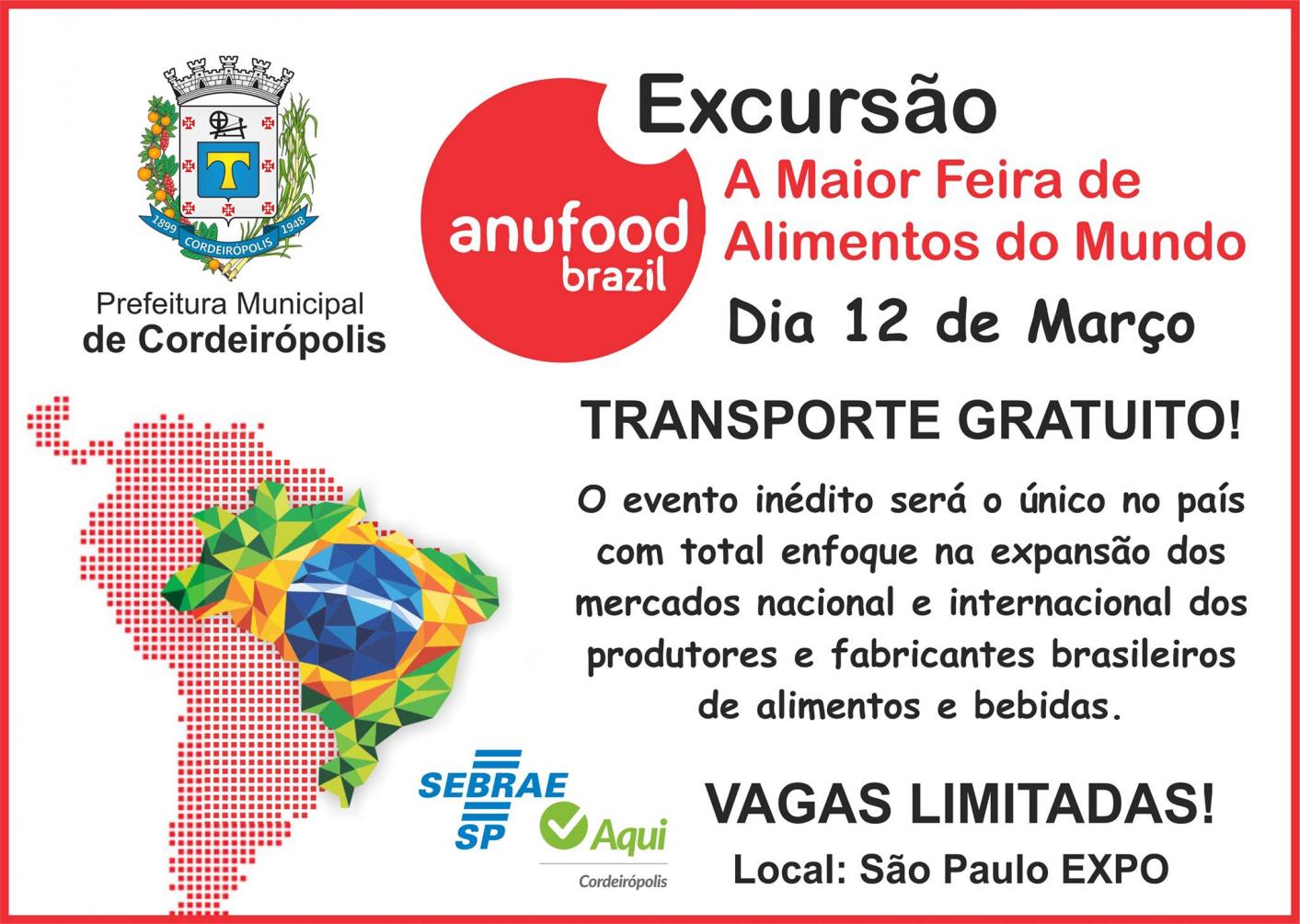 SEBRAE Cordeirópolis disponibiliza 18 vagas para a maior feira de alimentos do mundo