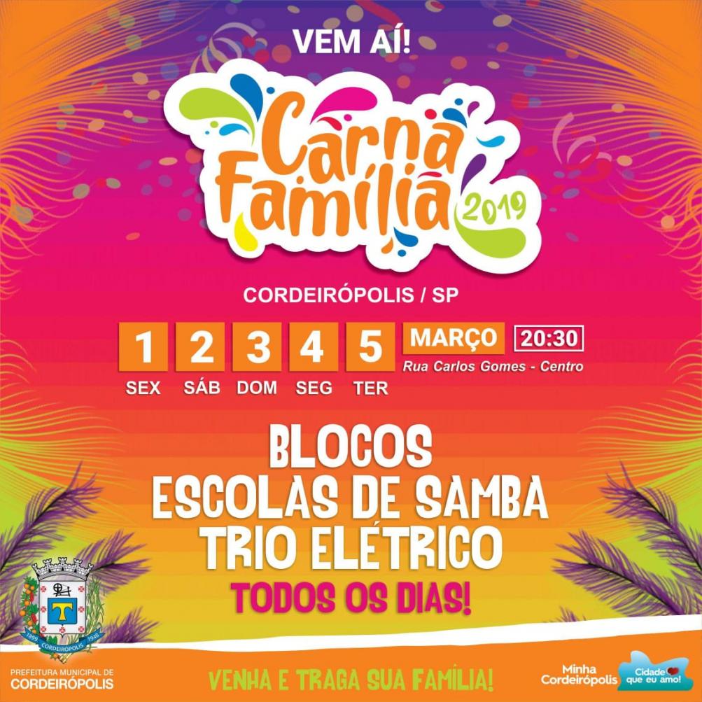 Preparados para cinco noites de muita folia e diversão em Cordeirópolis?