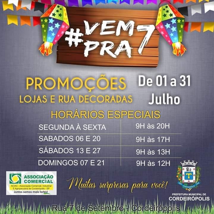 Já é festa de São João na Rua Sete de Setembro em Cordeirópolis