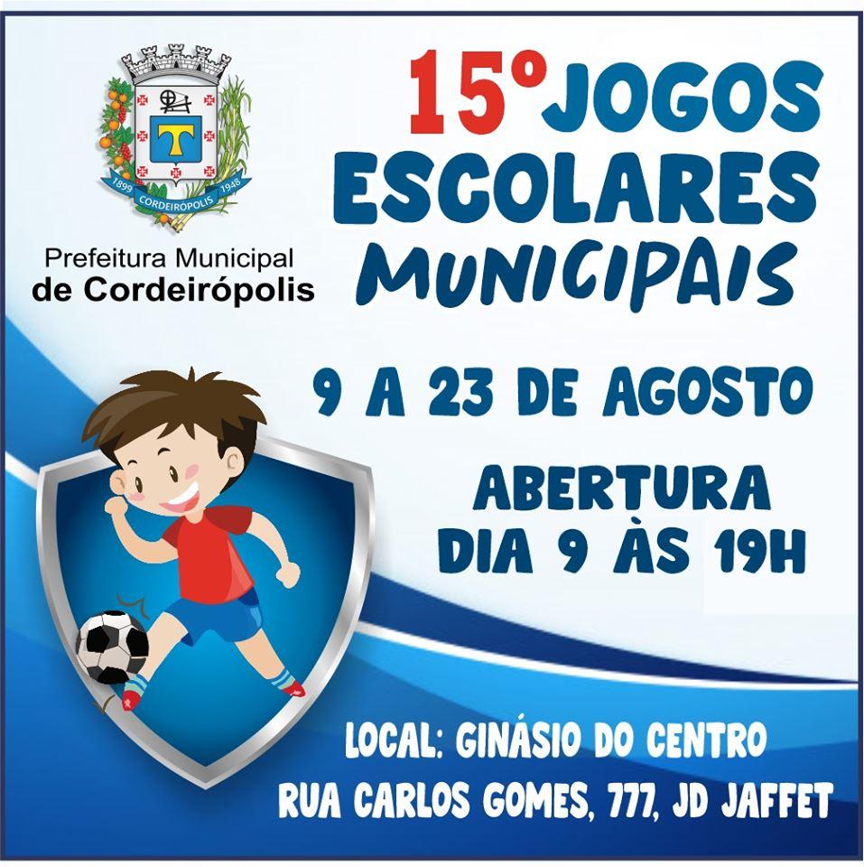 Abertura dos Jogos Escolares Municipais contará com programação especial