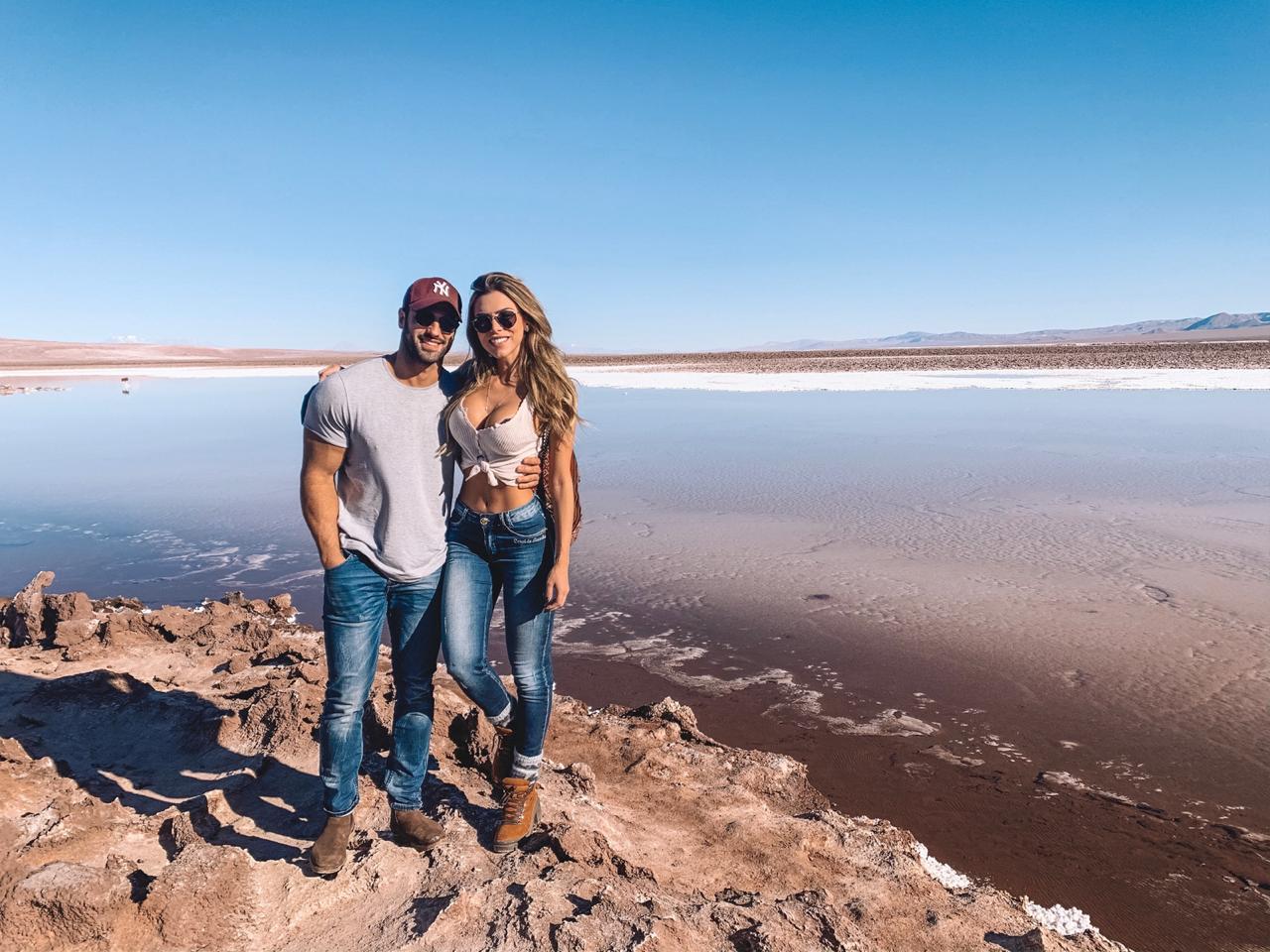 Erika Schneider é surpreendida pelo namorado com uma viagem romântica para o Chile