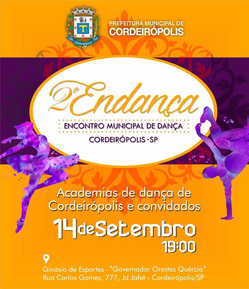 Encontro de academias e bailarinos de Cordeirópolis marcará o 2º Endança
