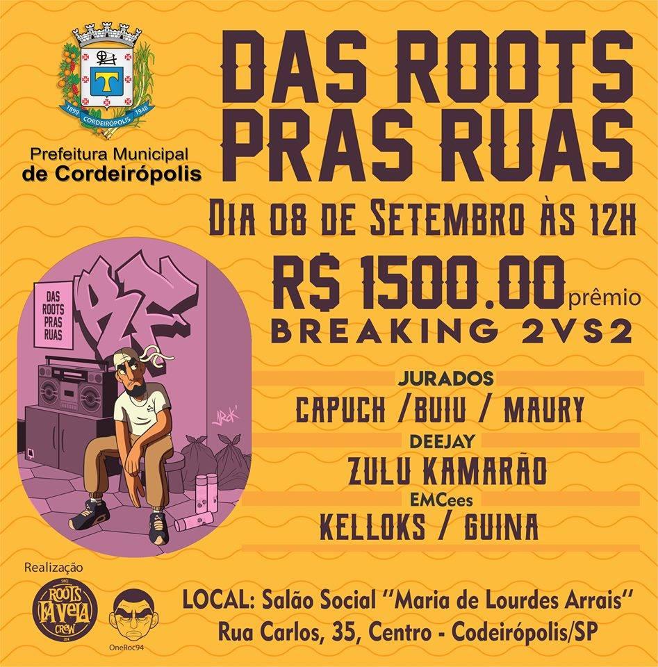 Cordeirópolis receberá neste fim de semana batalhas, grafite, skate e música do Hip Hop