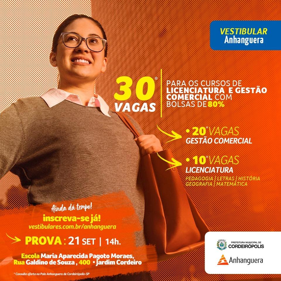 Novas oportunidades de entrar na faculdade em Cordeirópolis