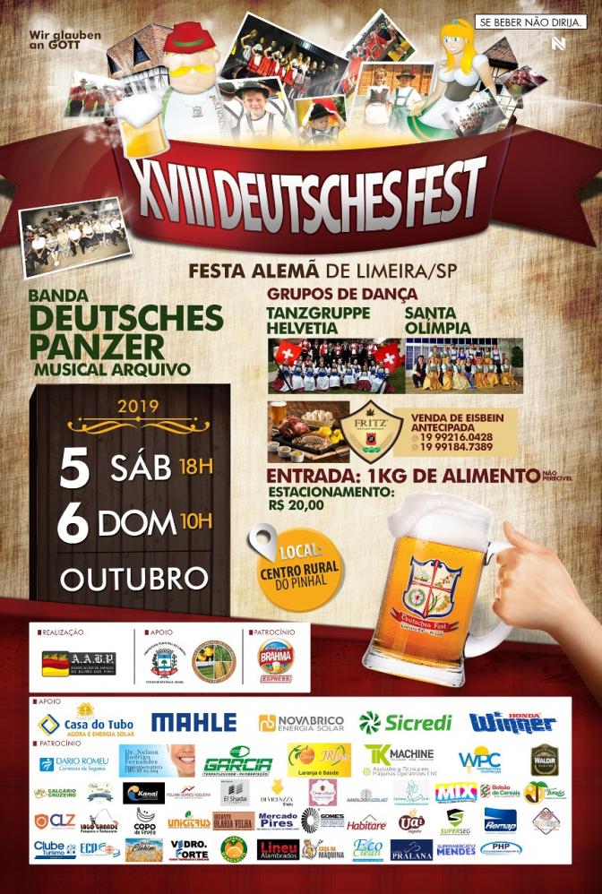 XVIII Deutsches Fest - Festa Alemã em Limeira é neste final de semana