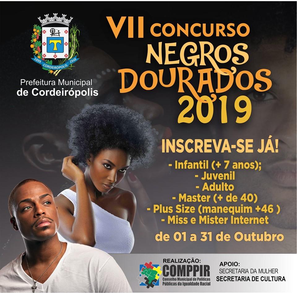 Inscrições abertas para a 7ª edição do Concurso Negros Dourados 2019
