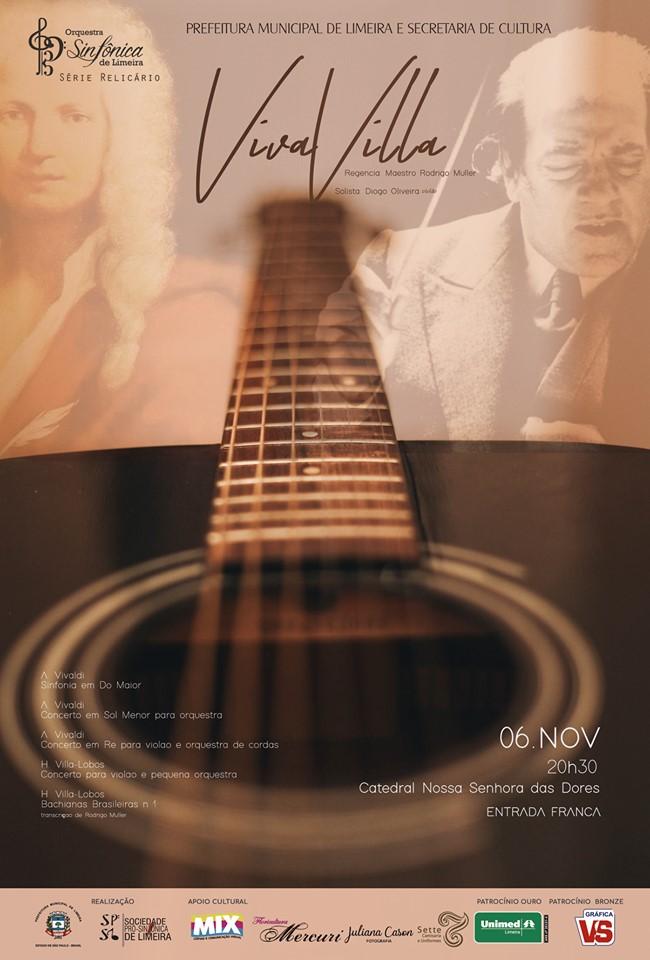 Orquestra apresenta VivaVilla nesta quarta-feira; a entrada é gratuita