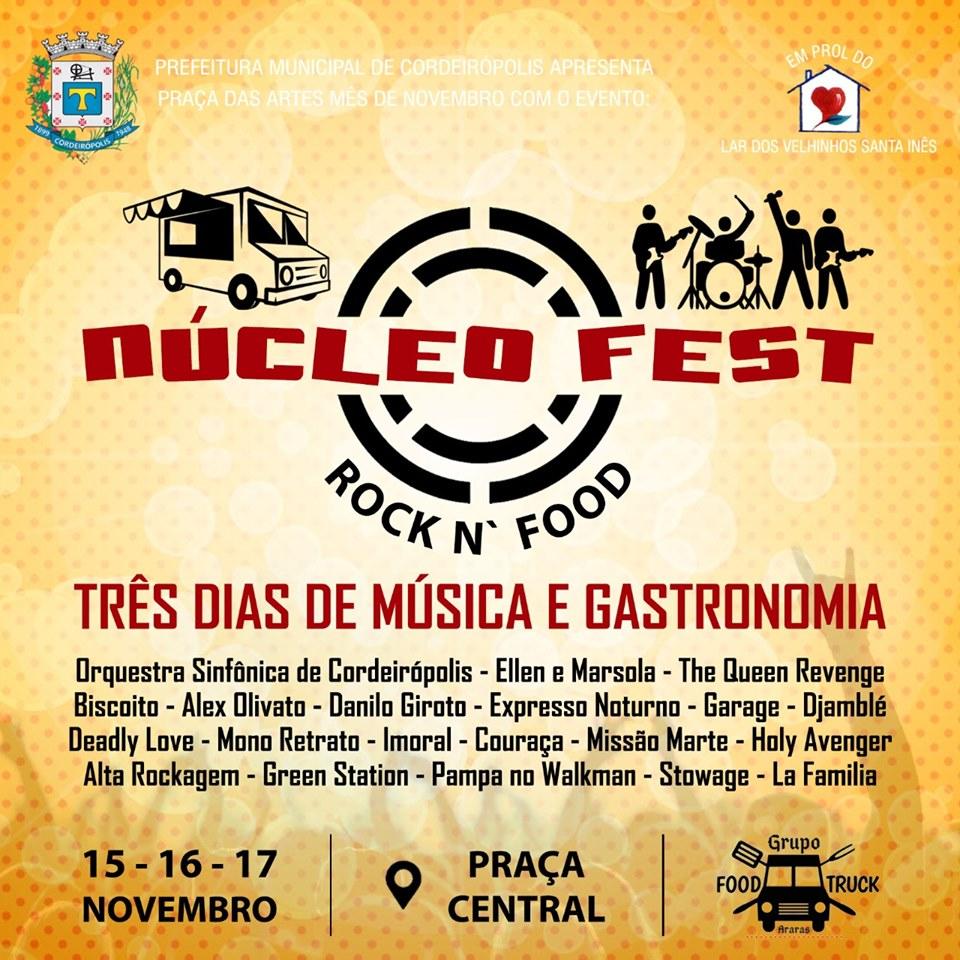Praça de Cordeirópolis receberá três dias de Rock'n roll e gastronomia