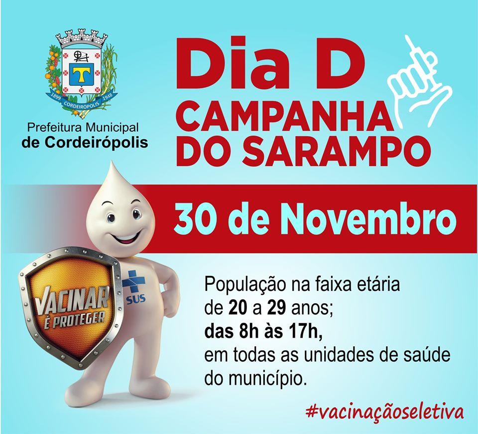 Amanhã será o “Dia D” da vacinação seletiva contra o sarampo