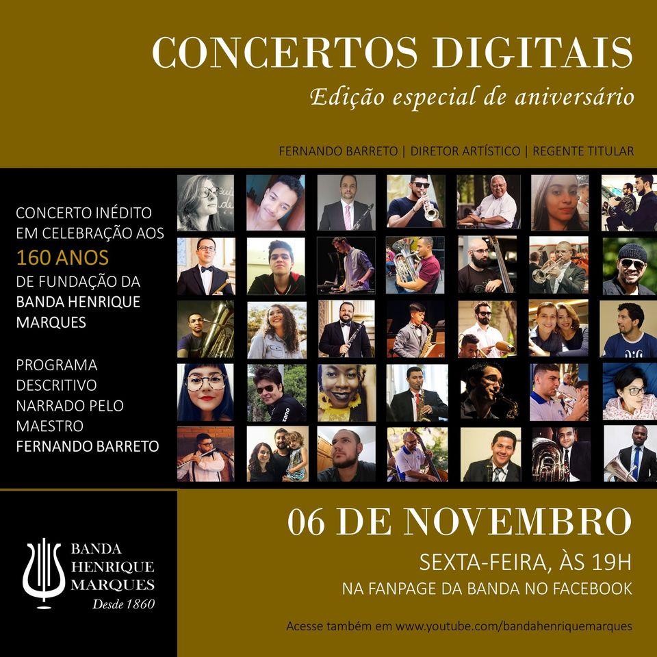 Concerto Digital celebra 160 anos da Banda Henrique Marques