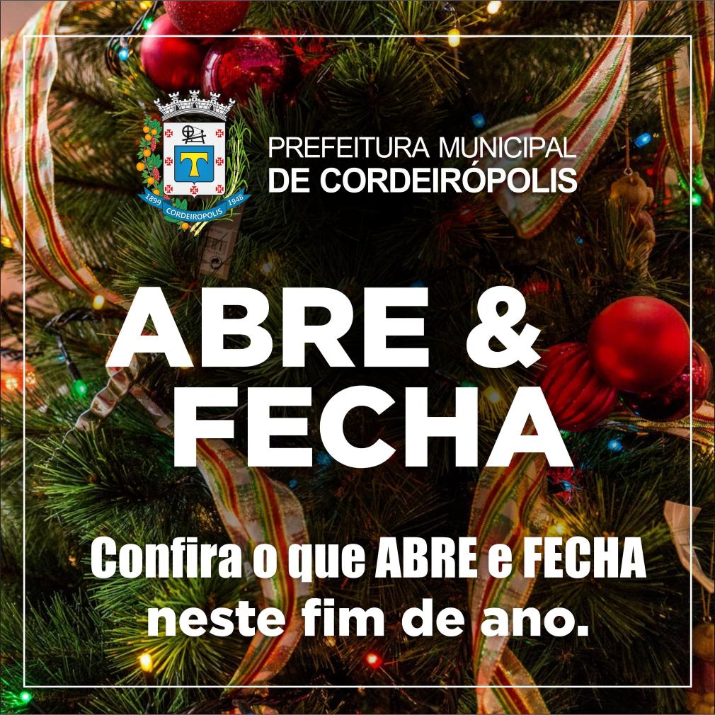 Confira o que abre e fecha nos feriados de Natal e Ano Novo em Cordeirópolis