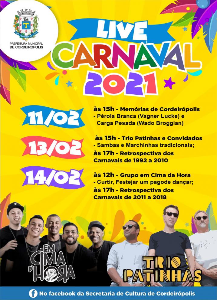 Carnaval em casa: Cordeirópolis celebra a folia de forma virtual