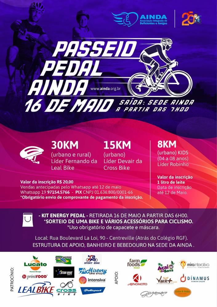Primeira edição do “Pedal AINDA” está com inscrições abertas