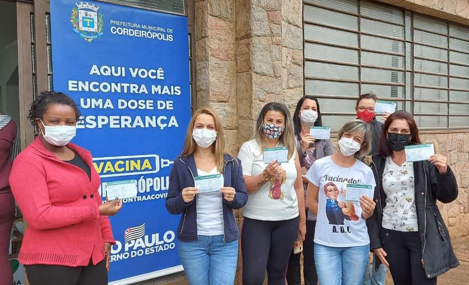 Cordeirópolis realiza vacinação de profissionais da Educação básica de 18 a 44 anos
