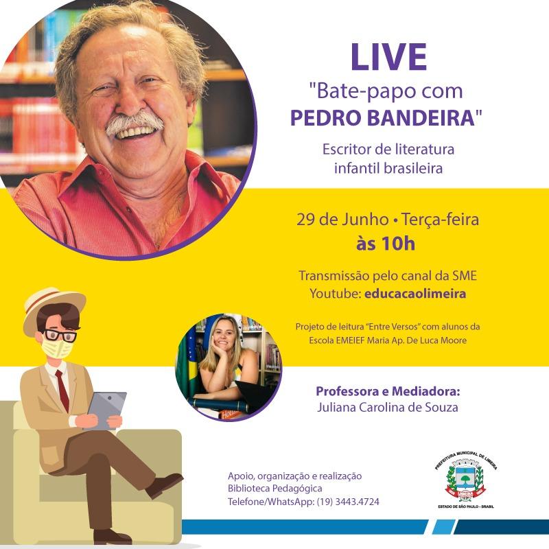 Pedro Bandeira participa de live com alunos do Luca Moore