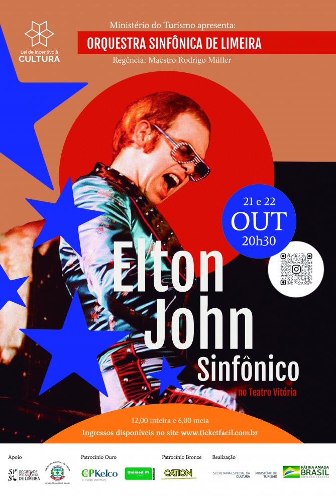 Concerto “Elton John” acontece nesta quinta e sexta-feira, no Teatro em Limeira