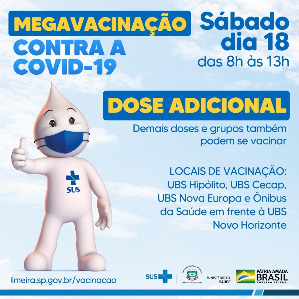 Plantão de vacinação contra a Covid-19 acontece sábado em quatro pontos de Limeira
