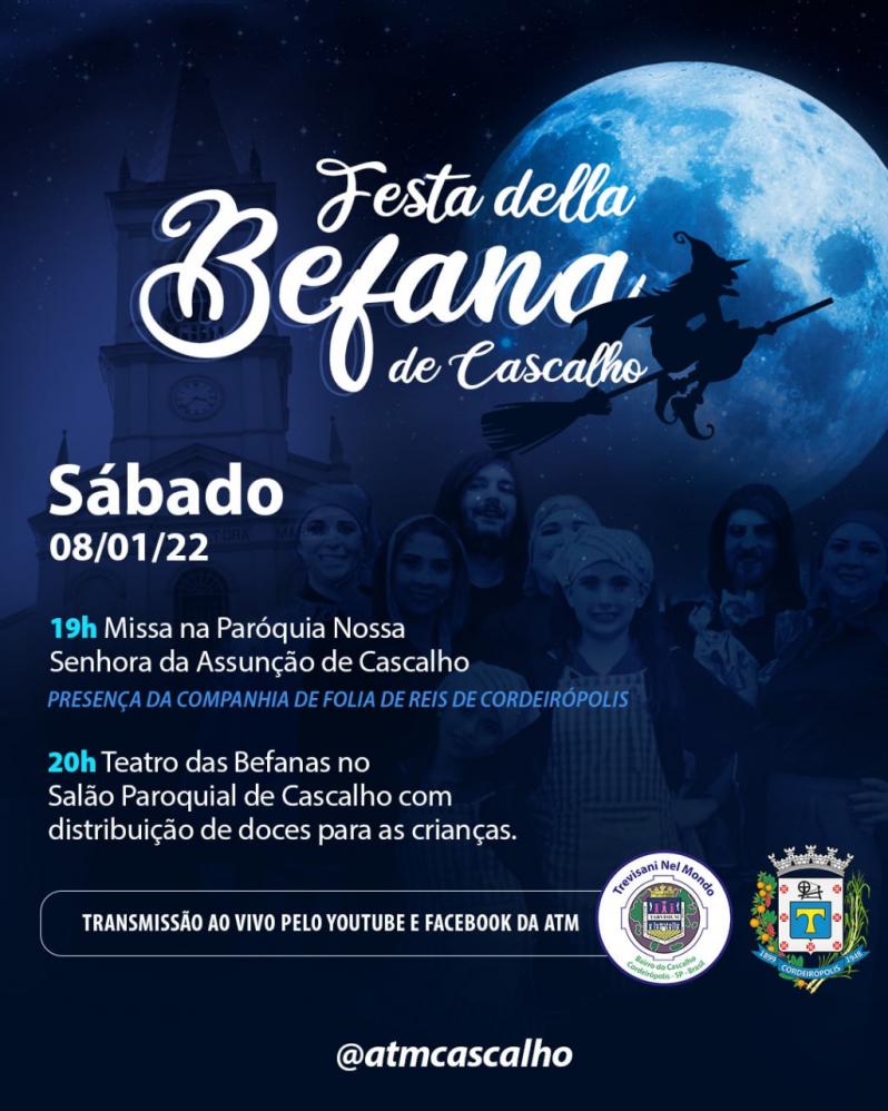 Festa Della Befana será neste sábado (08) em Cascalho