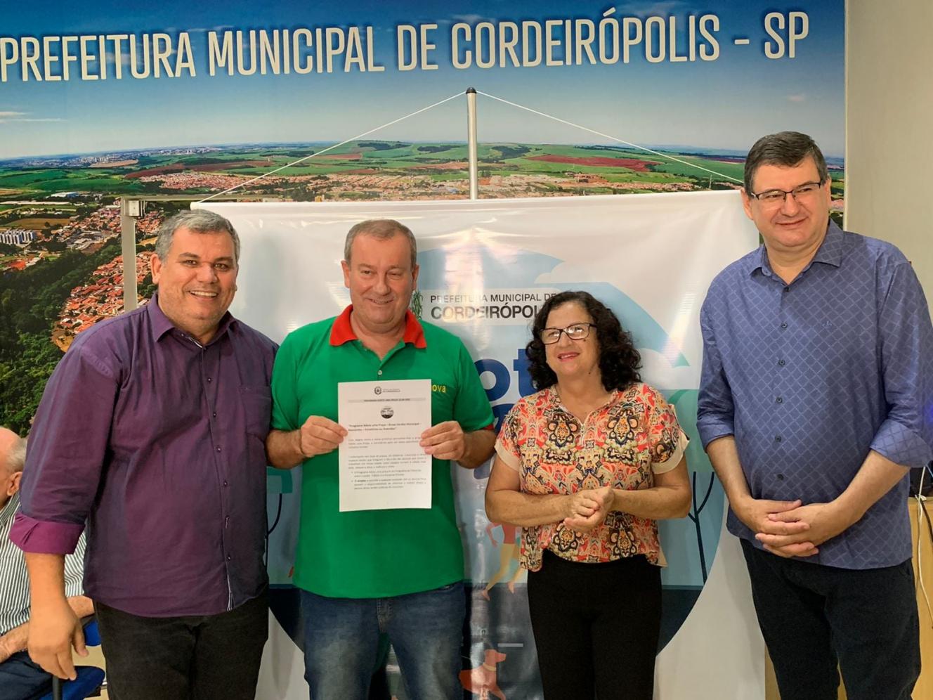 Empresas de Cordeirópolis participam do lançamento do Programa “Adote uma Praça”