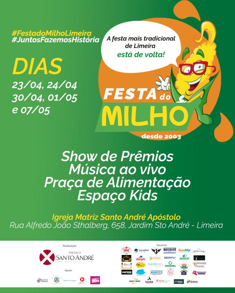 18ª Festa do Milho começa neste sábado em Limeira