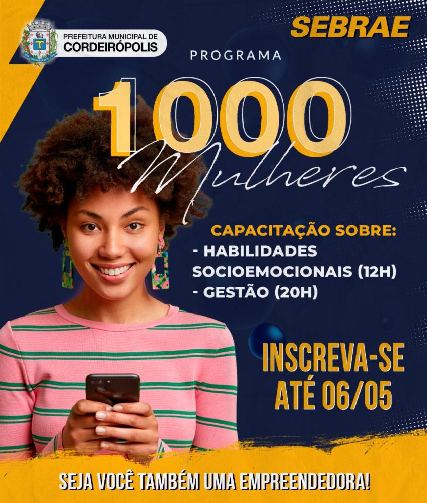 Programa 1.000 Mulheres chega a Cordeirópolis