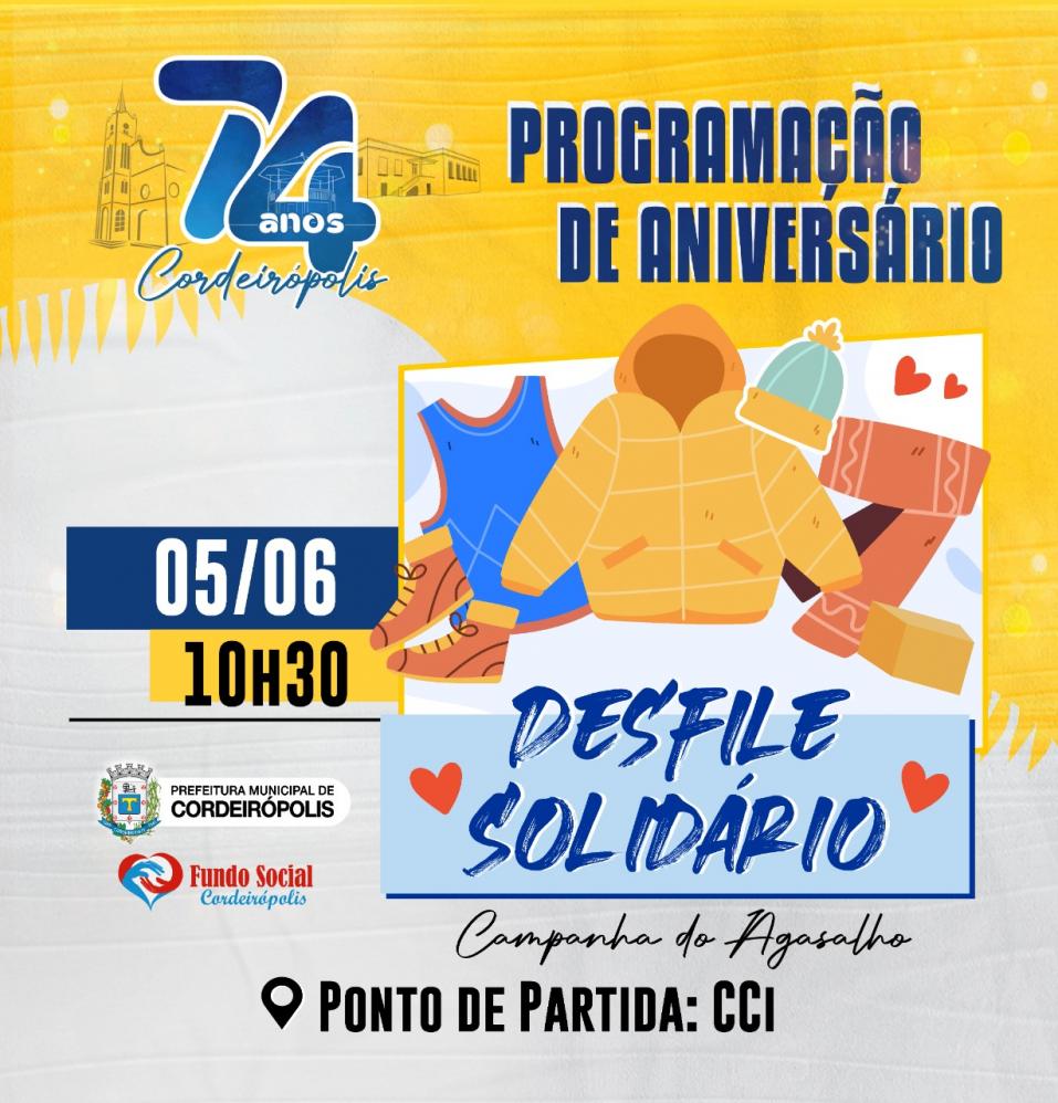 Desfile Solidário dá início às comemorações deste domingo em Cordeirópolis