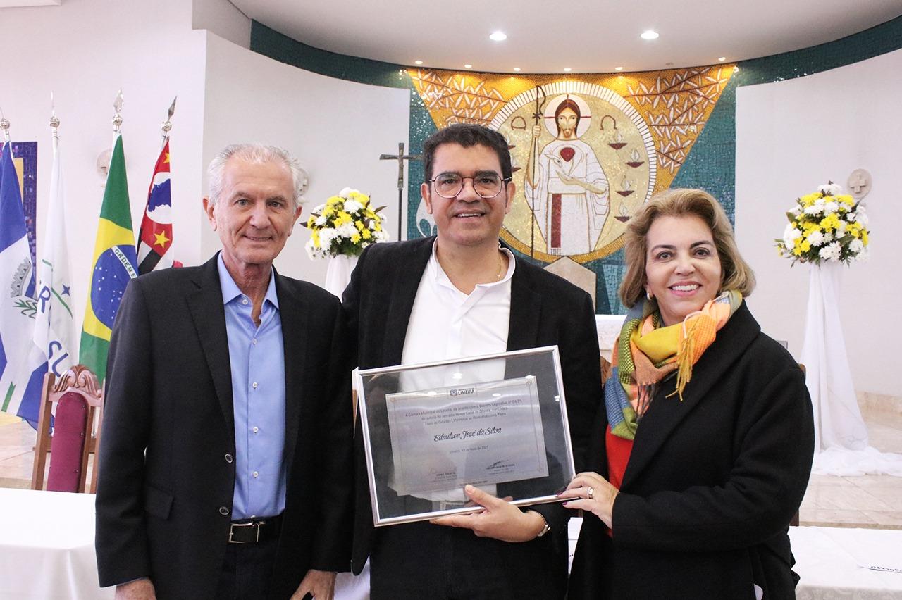 Padre Edmilson e Olga Concolato recebem título de cidadãos limeirenses
