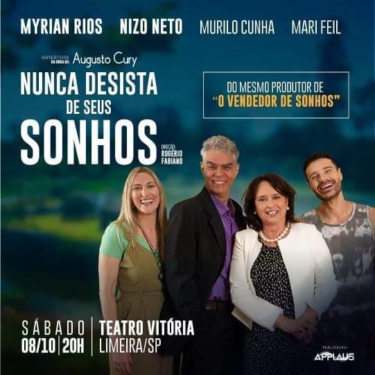 Espetáculo baseado na vida de Augusto Cury acontece neste sábado em Limeira
