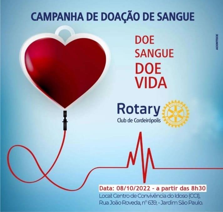 Rotary Club de Cordeirópolis realiza mais uma campanha de doação de sangue