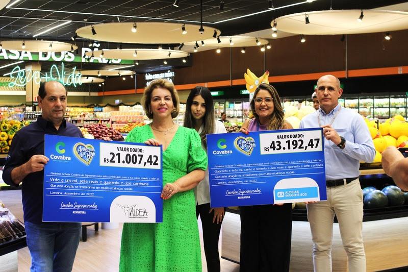 Covabra Supermercados doa R$ 64,2 mil para instituições de Limeira