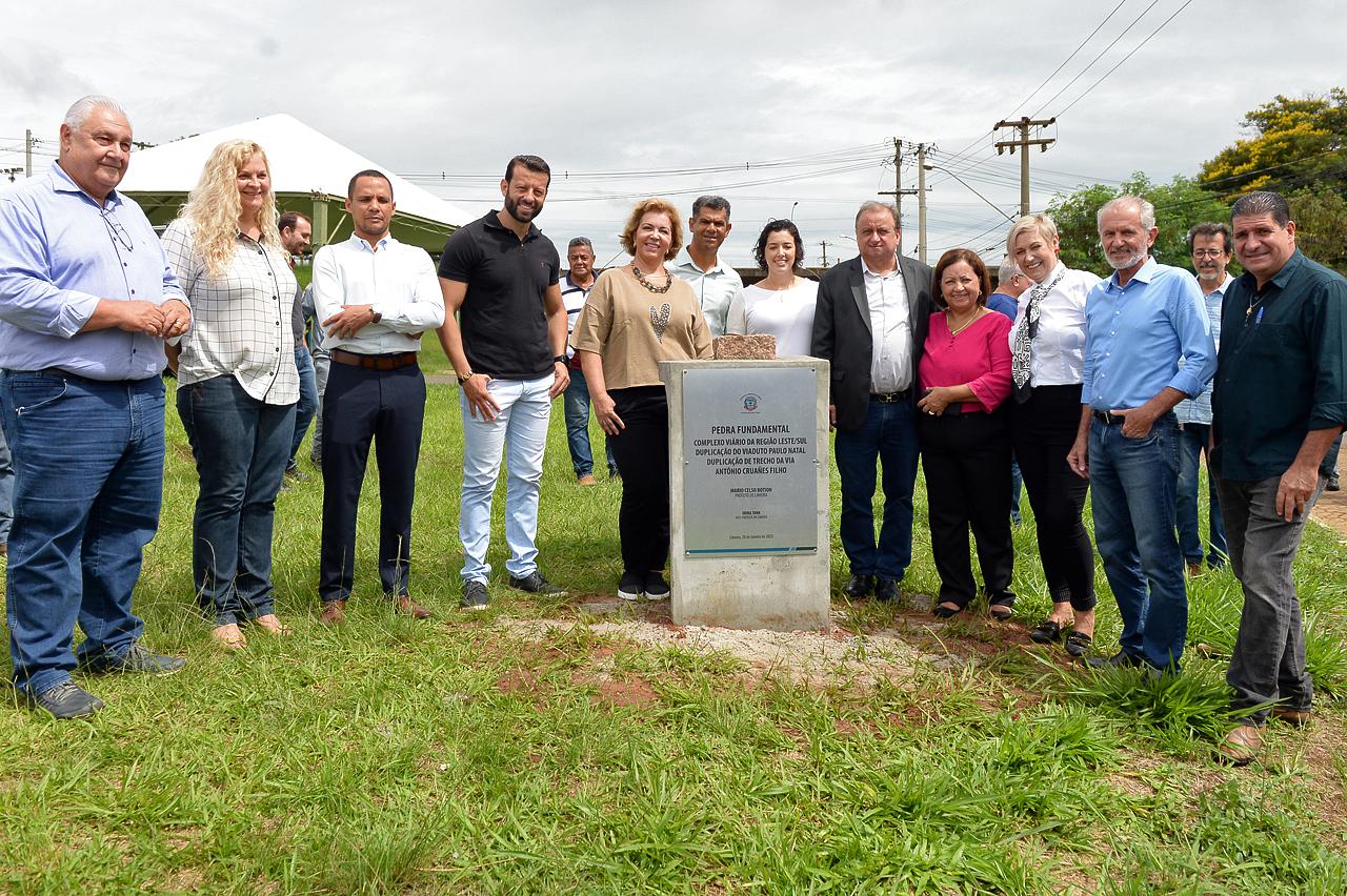 Pedra fundamental marca início de duplicação do viaduto e construção de complexo viário em Limeira