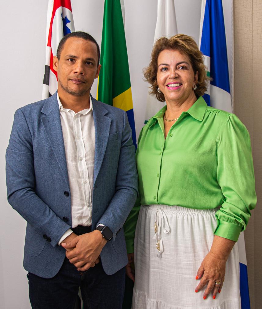 Everton Ferreira recebe visita de presidente do Fundo Social, Roberta Botion