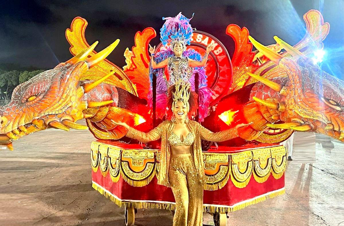 Simone Sampaio brilha no Sambódromo com a Dragões e diz: 