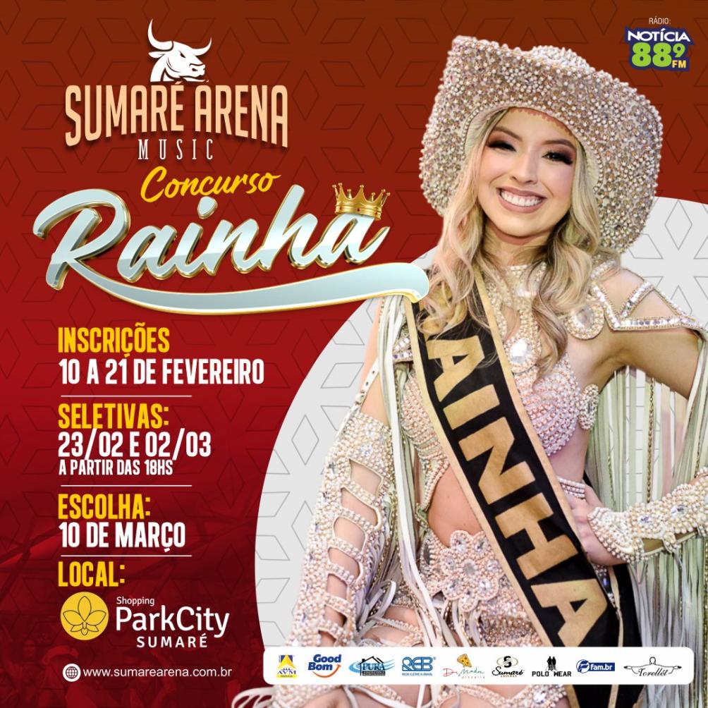Sumaré Arena Music 2023 abre inscrições para a escolha da Rainha