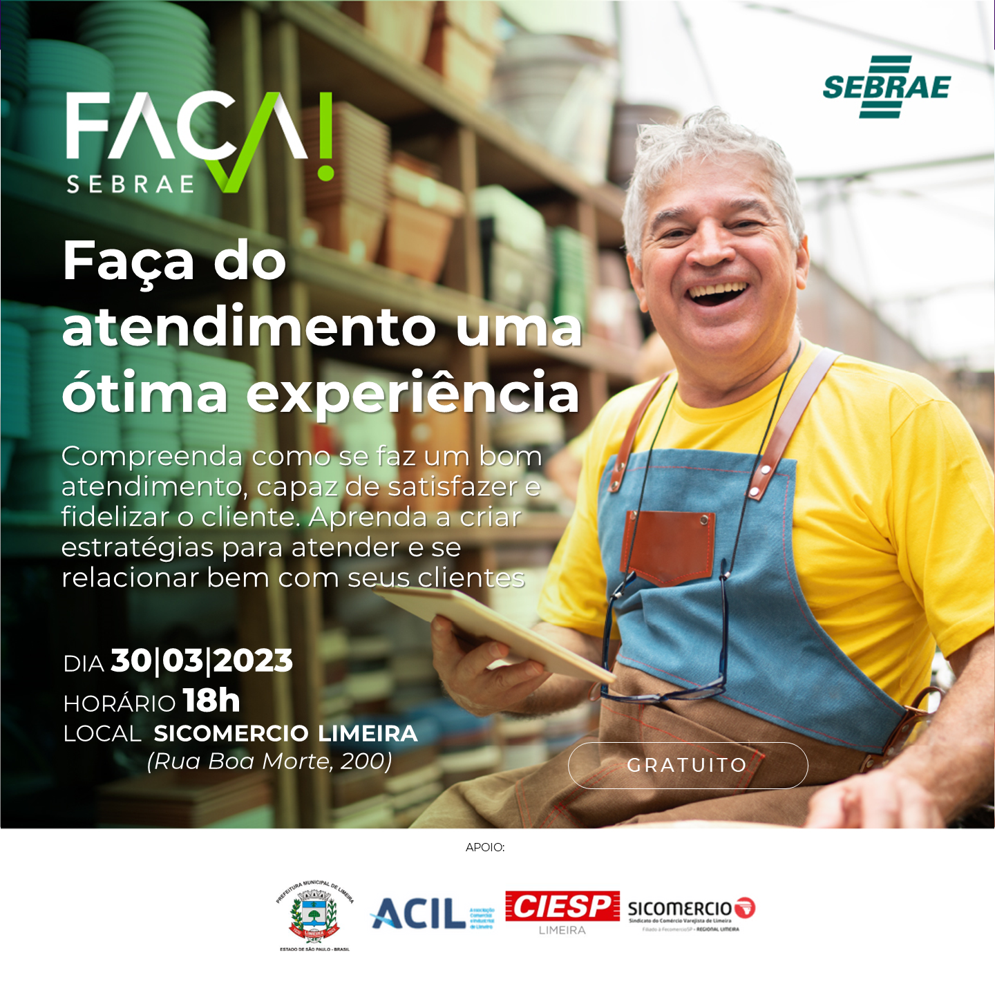 “Atendimento ao Cliente” é tema de oficina do Sebrae Aqui