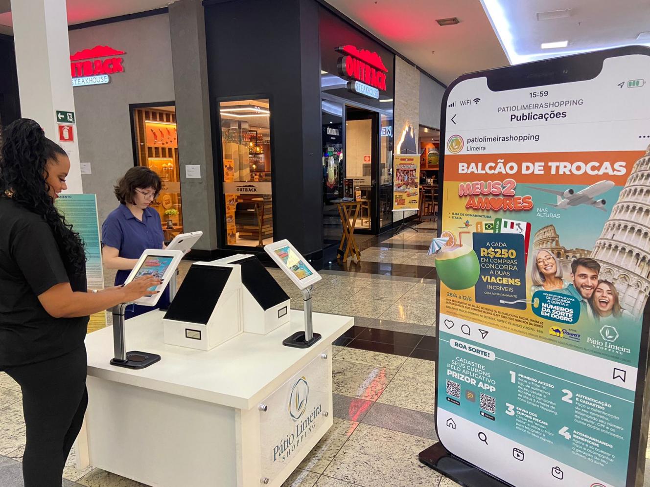 Promoção “Meus Dois Amores” do Pátio Limeira Shopping vai sortear viagens para Ilha de Comandatuba e Itália