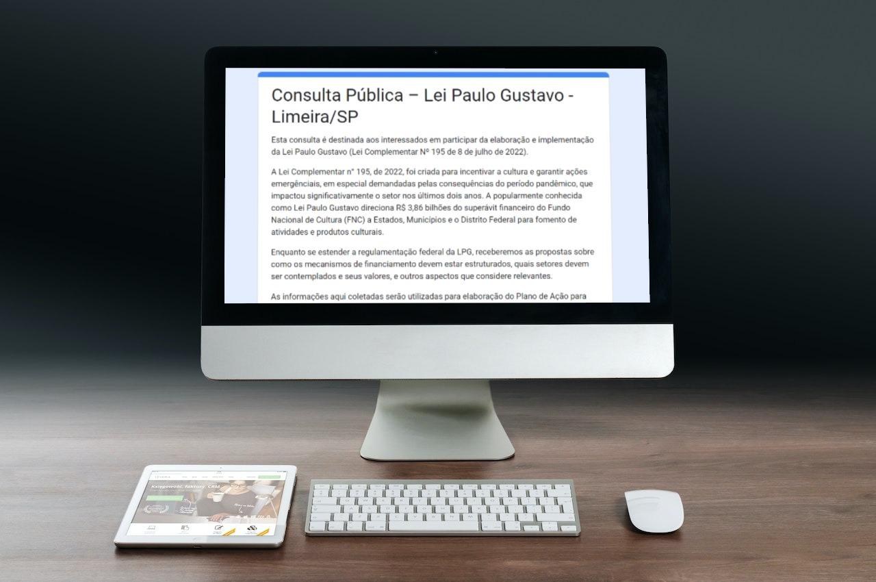 Limeira tem consulta pública sobre a Lei Paulo Gustavo