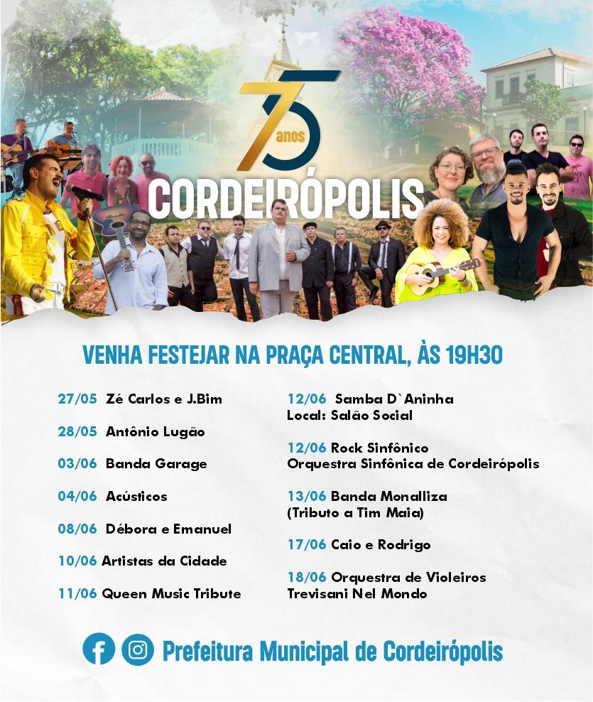 Cordeirópolis completará 75 anos de Emancipação Político-administrativa no dia 13 de junho